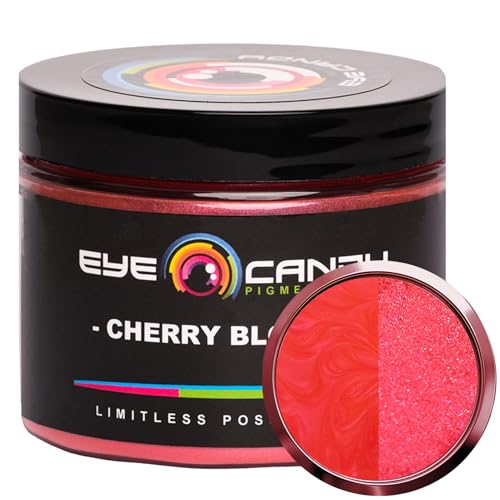 Eye Candy Pigments Premium Red Mica Powder - Cherry Blossom (50gr) - for Epoxy, Resin, Soap, Paint, Woodworking, Acrylic Pouring, Bath Bombs, Fishing Lures - DIY Arts and Crafts Additive - color: Cherry Blossom