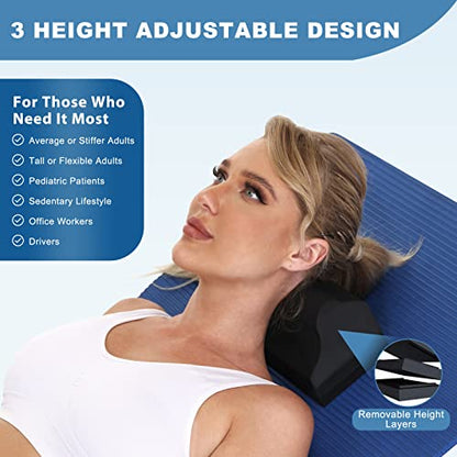 WANYIDA Neck Stretcher Chiropractic Pillows for Neck Pain Relief, Cervical Traction Device for Cervical Spine Alignment, Neck and Shoulder Relaxer, Cervical Orthotic Traction Block