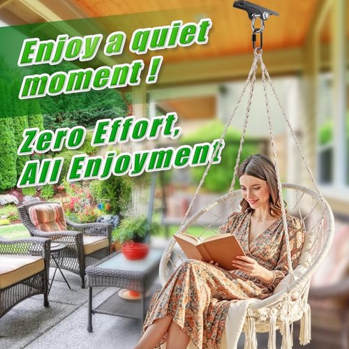 BeneLabel Swing Hanger Heavy Duty Ceiling Swing Mount 1000 LBS Capacity Heavy Bag Hanger 180° Hanging Chair Hanger Swings Hardware for Hammock Chairs, Porch Swings, Aerial Silks, Gymnast Ring - color: 180° D-ring Swing Hanger ( 1 Pack ) - Black Base
