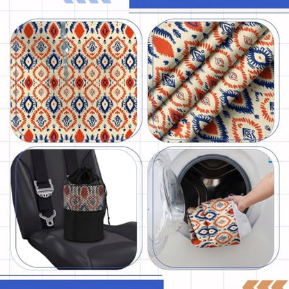 Hahafelt 2 Pack Car Seat Towel Cover with Storage Bag, Aztec Artisans | 63 x 32 in Car Towel Seat Cover Non Slip Waterproof, Gym Workout Swimming Running, Machine Washable Sweat Absorbent Protector - style: Aztec Artisans