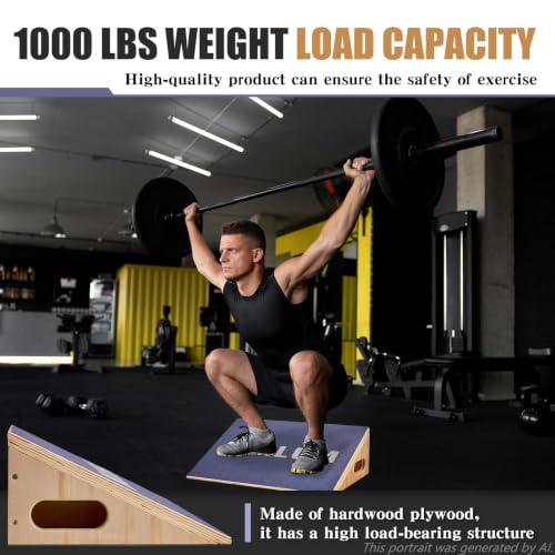 CAELUM Slant Board for Squats, Training Incline Wedge for Calf Stretching - color: Blue