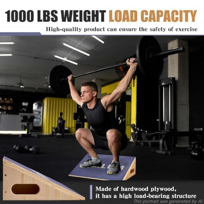 CAELUM Slant Board for Squats, Training Incline Wedge for Calf Stretching - color: Blue