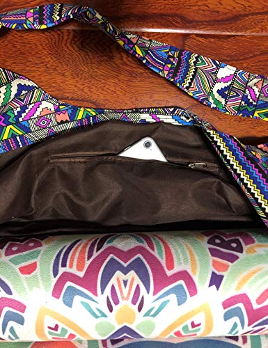 Aozora Yoga Mat Bag Large Yoga Mat Tote Sling Carrier with Pockets Fits Mats with Multi-Functional Storage Pockets Light and Durable - color: Zuma