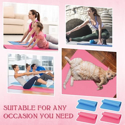 LEIFIDE 10 Pack Yoga Mat Bulk 68'' x 24'' x 4mm Thick Yoga Mat - color: Pink,Blue
