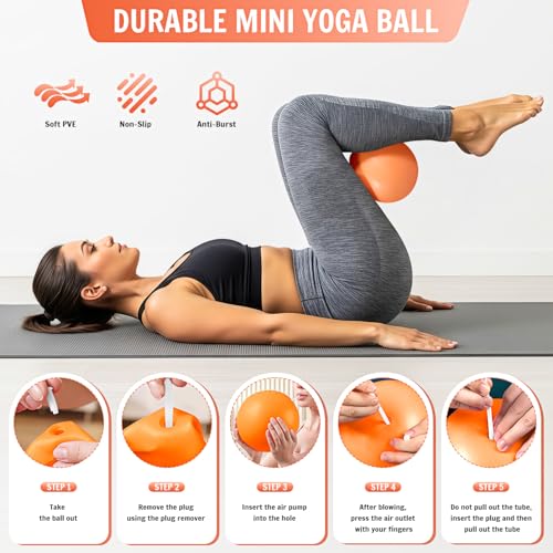 UZTUGG Pilates Equipment Kit at Home for Women, 4-in-1 Workout Essential Set with Pilates Ring, Fabric Resistance Bands, Figure 8 Resistance Band, Pilates Ball–Full Body Toning, Yoga & Stretching - color: orange pilates kit