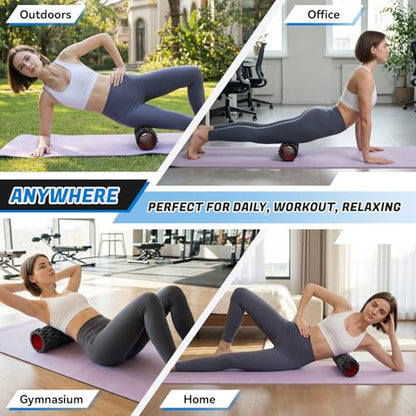 Foam Roller for Deep Tissue Massager High Density Massage Roller | Diamond-Shaped Texture, Myofascial Release, Deep Tissue Muscle Massage Trigger Point Back Roller for Fitness (15" Black) - color: Black