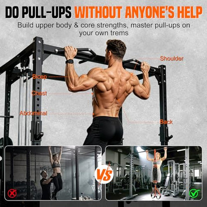 SERTT Adjustable Pull Up Assistance Band, Heavy Duty Assisted Pull Up Bands Support 375lbs, Upgrade Pull Up Bar Resistance Band for Assist Pullup Home Gym Strength Training - color: Orange