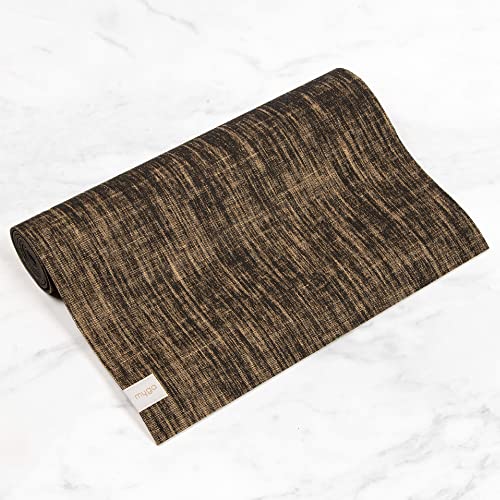 Myga Jute Yoga Mat, High Performance Vegan Floor Exercise Mat, Eco Friendly Biodegradable Yoga Mat with PVC Backing,72" x 24", 0.2" Thickness - color: Black