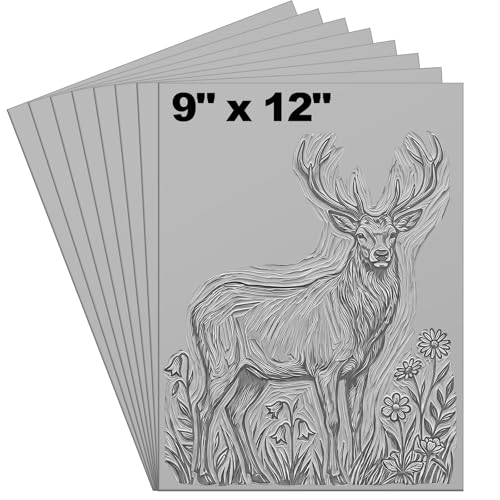 Yeaqee 4 Pcs 9 x 12 Inch Linoleum Block Rubber Carving Block Soft Linocut Blocks Large Linoleum Sheet Unmounted Lino Plates for Engraving Art Project Printmaking Artist Studio Supplies (Gray) - color: Gray, size: 9 x 12 Inch