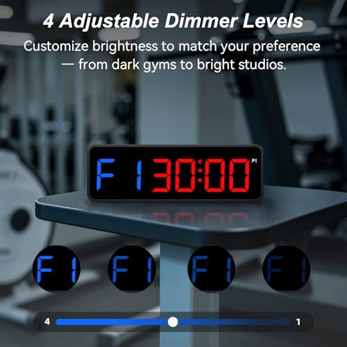 Acedeck Portable Gym Timer Clock: Fitness Digital Clock with Strong Magnet - color: Black