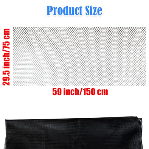 Black Polyester Mesh Fabric 29 x 59 Inch Slight Stretch Netting Cloth for Backpack Pockets, Straps, Shopping Bags, DIY Clothes & Crafts