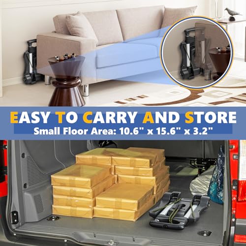 Gorpuire Small Folding Hand Truck Dolly with 2 Wheels, Foldable Luggage Cart, Lightweight Aluminum Collapsible Trolly Portable Dolly for Moving Airport Travel Use | Lightweight Aluminum Collapsible Trolly Portable Dolly for Moving Airport Travel Use Gorpu