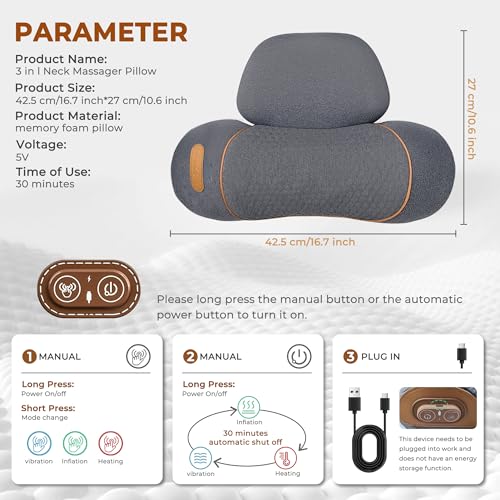 3-in-1 Neck Massager Pillow with Heat