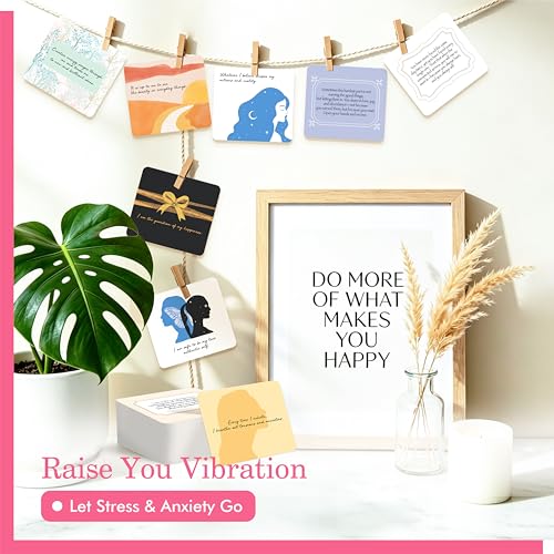 60 PCS Positive Affirmations Cards for Women, Daily Motivational Cards with Positive Messages, Double-Sided with Deep Reflections, Unique Designs on Each Card, Self-Care Gift for Her (4” x 4”)