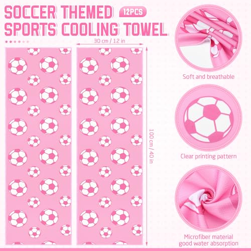 FuWeave 12 Pcs Soccer Cooling Towels Gifts 40 X 12 Inch - color: Soccer, size: 40 x 12 inches