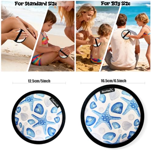 Sand Remover for Beach Towels - Soft Quick Clean Mitt for Kids & Adults | Removes Sand in Seconds,Gentle on Skin,Reusable & Washable,Beach Vacation Essential,Perfect for Beach, Pool & Camping - color: Big Round Starfish a