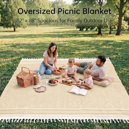 Yongoes Turkish Beach Towel Blanket Oversized 82x88 Camel Boho - color: Camel, size: Extra Large 82"x88"（208x224cm）