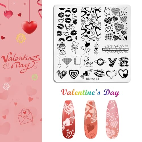 Biutee 15PCS Nail Art Stamping Plate 8 Nail Stamping Gel Polish Nail Stamping Kit Nail Stamper Scraper with Storage Bag, Lace Flower Butterfly Star Design Nail Stamp Template Kit for DIY Nail Art - color: 26 Piece Set