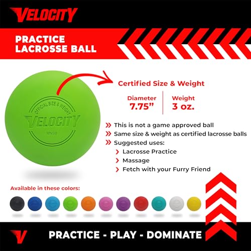 Velocity 라크로스 볼 - 60팩 및 120팩 - 연습용, 공식 NFHS 및 대학 승인 사이즈 - color: 라임 그린., size: 120 Balls, style: 연습용 공