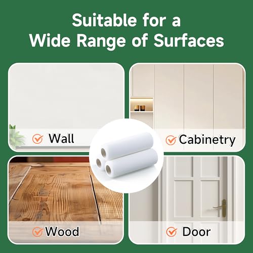 VOOMEY 9 inch Foam Paint Roller Cover(Blade-Cut Sponge), Pack of 3 | High Absorption Foam Paint Roller 9 Inch,Paint Roller for Painting Walls,Cabinet,Ceilings,House - color: 3pcs White