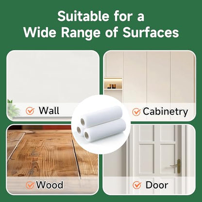 VOOMEY 9 inch Foam Paint Roller Cover(Blade-Cut Sponge), Pack of 3 | High Absorption Foam Paint Roller 9 Inch,Paint Roller for Painting Walls,Cabinet,Ceilings,House - color: 3pcs White