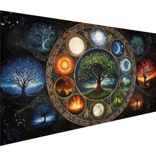 COHAYISY Large Side Diamond Art Kits for Adults - Tree of Life Diamond Painting Kits for Adults, DIY Full Drill Tree of Life Diamond Art Painting, Gem Painting Kit for Wall Decor 27.5 X 15.7inch - color: 25-22 The Tree of Life