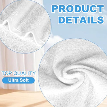 100% Cotton Washcloths Set, 12-Pack White Wash Cloths, 12x12 Inch - color: White 12 Pack