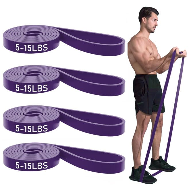 Resistance Bands, Pull Up Bands, Pull Up Assist Band Exercise Bands for Men & Women Working Out, Body Stretching, Physical Therapy, Muscle Training - color: Purple