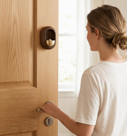 Door Chime - Wooden Bell | Magnetic Trigger with Brass Chime