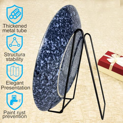 3PCS Iron Plate Stands for Display 10Inch, Large Metal Frame Holders Easel | Solid Black Iron Easel Holder, Perfect for Picture, Decorative Platter, Book, Plaques, Photo, Tabletop Art - size: 3PCS 10IN