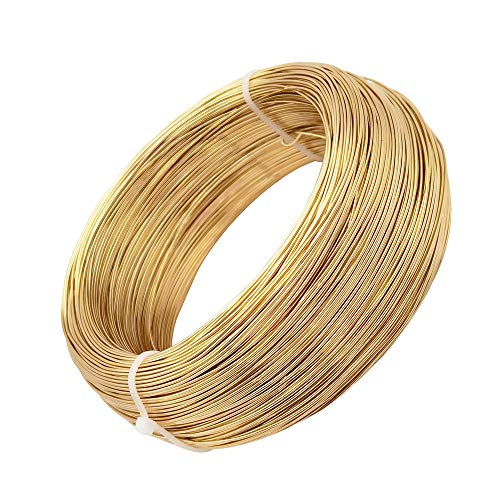 INSPIRELLE 20 Gauge KC Gold Aluminum Craft Wire Bendable Metal Wire | 550 Feet for Jewelry Craft Making - color: KC Gold, size: 20 Guage (0.8mm)