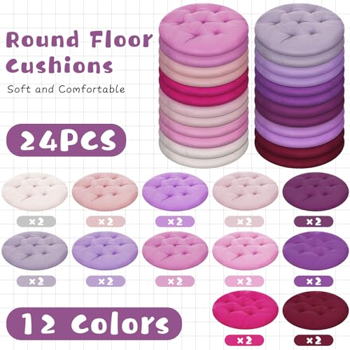 Tinideya 24 Pcs Floor Cushions Classroom,Medium 15.7 Inch,Pink-Purple - color: Pink-purple, size: Medium 15.7 Inch