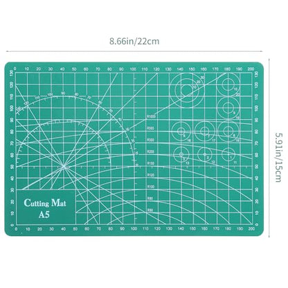 Self Healing Cutting Mat, A5 Rotary Cutting Sewing Mat for Crafts, Double Sided 5-Ply Craft Cutting Board for DIY Art Work Cutting, Hobby, Stencil, Scrapbooking (6"x8")