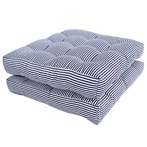 Tiita 22 Inch Square Floor Cushions, Floor Pillow for Sitting, Blue | Thick Tufted Indoor Outdoor Seat Cushions for Adults, Yoga, Meditation, Living Room and Balcony - color: (Square)|blue
