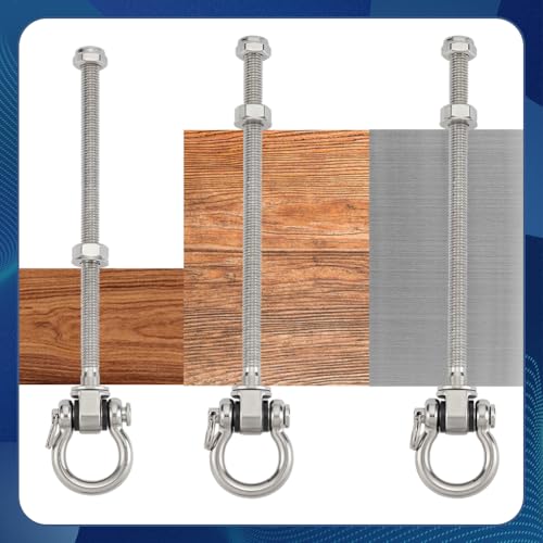 WADORN 2Pcs Swing Hangers Heavy Duty Swing Hanger Kit with Shackle Stainless Steel Swings Hangers 9.45 Inch Length for Yoga Swings Hammock Porch Treehouse Attachment Hardware Mounting