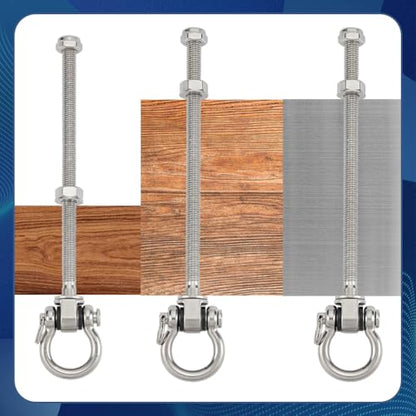 WADORN 2Pcs Swing Hangers Heavy Duty Swing Hanger Kit with Shackle Stainless Steel Swings Hangers 9.45 Inch Length for Yoga Swings Hammock Porch Treehouse Attachment Hardware Mounting