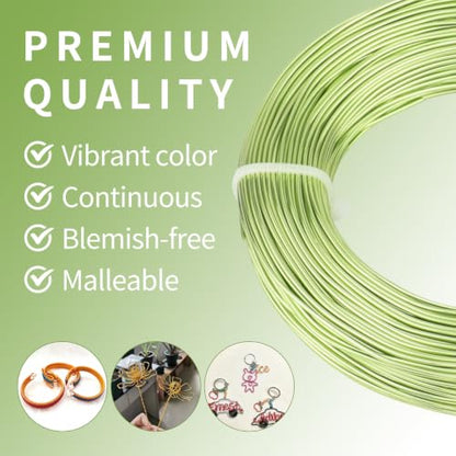 18 Gauge Aluminum Craft Wire, 164FT 1mm Bendable Metal Wire for Jewelry Making, Wreath Making, Beading(Neon Green) - color: Neon Green