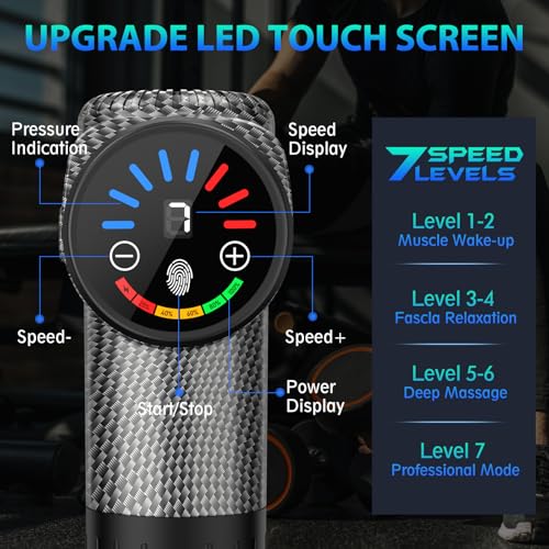 TOLOCO Massage Gun, Deep Tissue Back Massage for Athletes for Pain Relief, Percussion Massager with 10 Massages Heads & Silent Brushless Motor, Fathers Day Dad Gifts, Carbon - color: Carbon