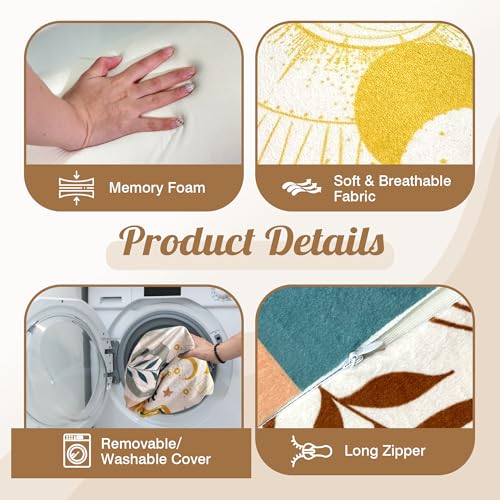 Knee Pillow for Back Sleeping – Half Moon Bolster Pillow for Under Knee While Sleeping Support, Leg & Back Pain Relief (21.5x9x5 Inches) - color: Yellow