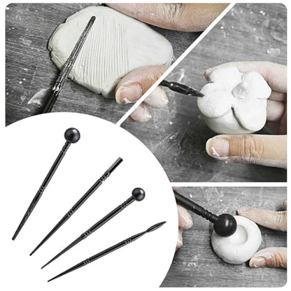 EIGTWEN 100ml Air Dry Clay Glaze and 29pcs Clay Tools Kit, Gloss Varnish | Gloss Glaze, Waterproof,Prevents Clay Scratches & Wear, Air Dry Clay Tool,Dotting Tools,Ball Tools,Carving Tools,Shaper Tools - size: Gloss