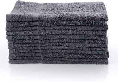 SIMPLI-MAGIC Cotton Hand Towels 16"x27" – Soft Towels for Bathroom, Kitchen, Salon & Gym (Gray), 12 Count (Pack of 12) - color: Gray, size: 16 in x 27 in (Pack of 12)