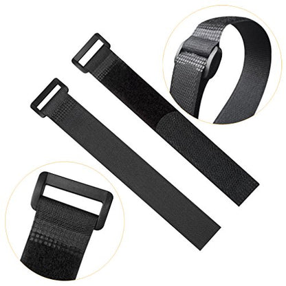 YiwerDer 32Pcs Reusable Fastening Cable Straps and Cable Ties with Buckles, Variety Sizes 8"-12"-18"-24"-36", Premium Adjustable Multi-Purpose Hook and Loop Cinch Strap Cord Ties - style: (8-12-18-24-36) x 1Inch