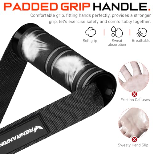 RENRANRING Gym Exercise Handles, Replacement Handle Attachments for Cable Machine Pulleys, Resistance Band and Strength Trainer, Pull Down Workout Accessories, Home Gym Add On Equipment - color: Black, Gray