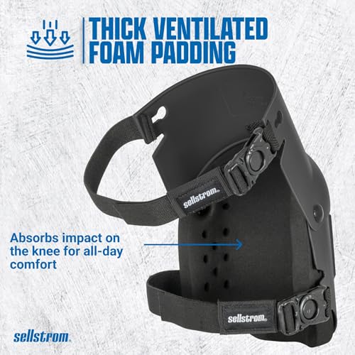 Sellstrom KneePro Professional Construction Kneepads for Work - Men & Women | Knee Pads for Roofing, Flooring, Gardening, Thick Foam Cushion, Heavy-Duty Hard Shell, No-Slip Double Straps & Grip Kneecap - color: Pink