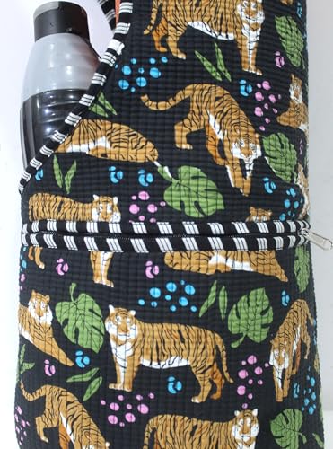 INDIAN CRAFT CASTLE Yoga Mat Bag | Tote Mat Bag | Sling Yoga Tote w/Large Side Pocket & Zipper Pocket | Yoga Mat Carrier Fits Most Size Mats - color: Black Panther
