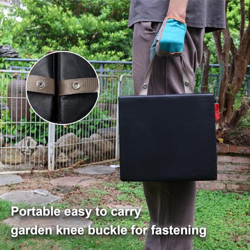 Extra Thick Soft Kneeling Pad for Men and Women, Waterproof Gardening Pads with Memory Foam, Yoga or Exercise Cleaning Knee Cushion, Collapsible Kneeling Mat Non-Slip Bottom, Garden Gifts Black - color: Black