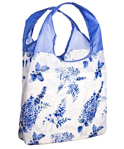 O-WITZ Reusable Grocery Bags | Vibrant Tote Bag For Groceries, Gym, Office, Beach, Toys & More | Washable Design With Large Handles For Maximum Convenience | Folds Into A Small Pouch, Vintage Blue - color: Vintage Blue