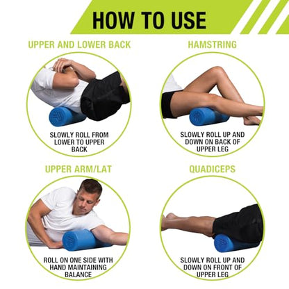 Pro-Tec Athletics Foam Roller, Deep Tissue Massage Roller for Recovery, Therapy, Flexibility, Circulation, and Muscle Release - size: Hollow Core Blue, 5.75" x 18"