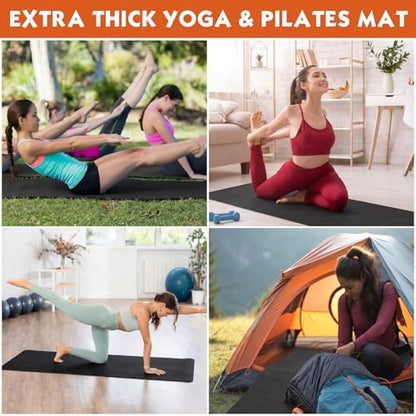 Nuanchu Yoga Mat Roll 24 inch Width, 4mm Thick Non Slip Exercise Mat, Large Anti Tear Gym Flooring for Home Workout, Fitness, Senior Dog Floor Protection - size: 50ft