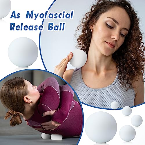 Sosation 50 Pcs Lacrosse Ball Bulk 2.5 Inch Soft Rubber Lacrosse Ball | Stress Relief Massage Balls Myofascial Release Tools Muscle Knot Remover - color: White